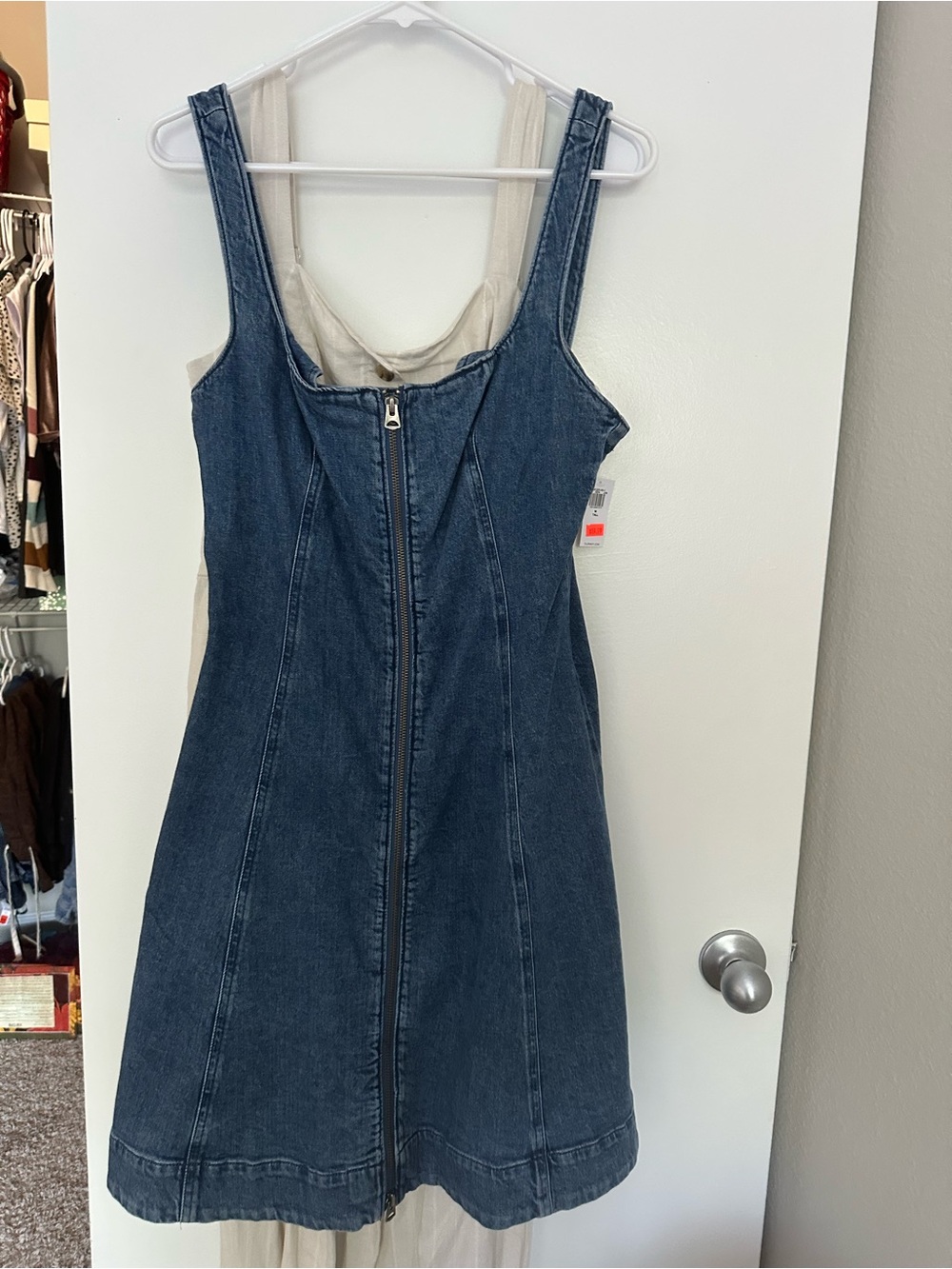 GAP Dark Blue Denim Zip-Front Mini Dress